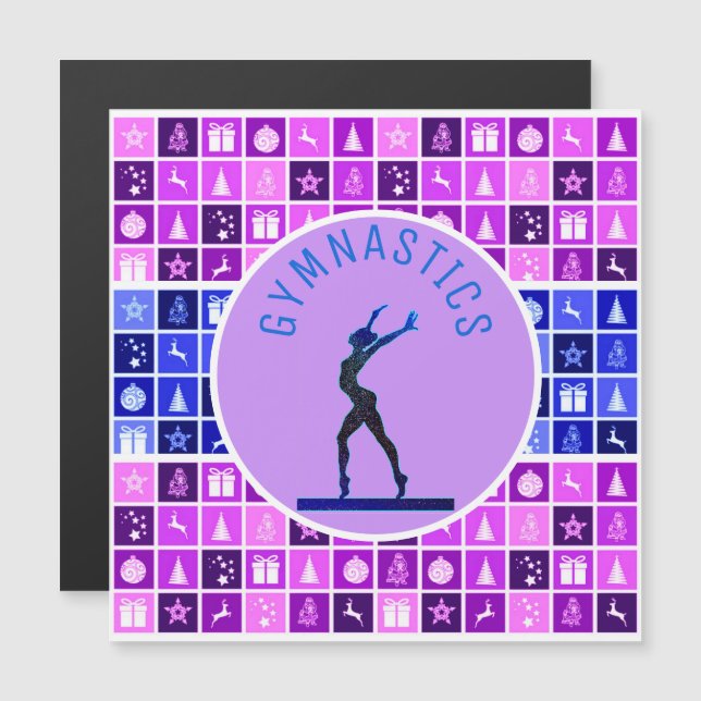 Tarjeta magnética temática para Navidades de gimna (Anverso/Reverso)