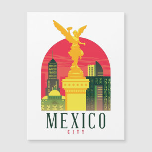 Tarjeta magnética vintage de Ciudad de México