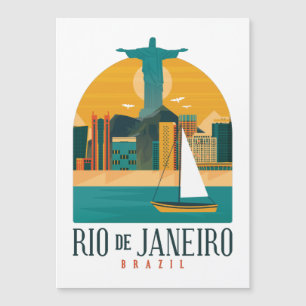 Tarjeta magnética vintage de la ciudad de Brasil,