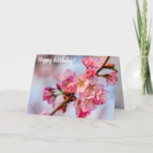 Tarjeta Magnífica Belleza De Flores De Sakura Rosa En Prim