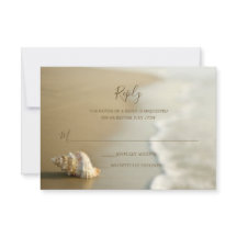 Tarjeta magnífica de RSVP de la boda de playa del