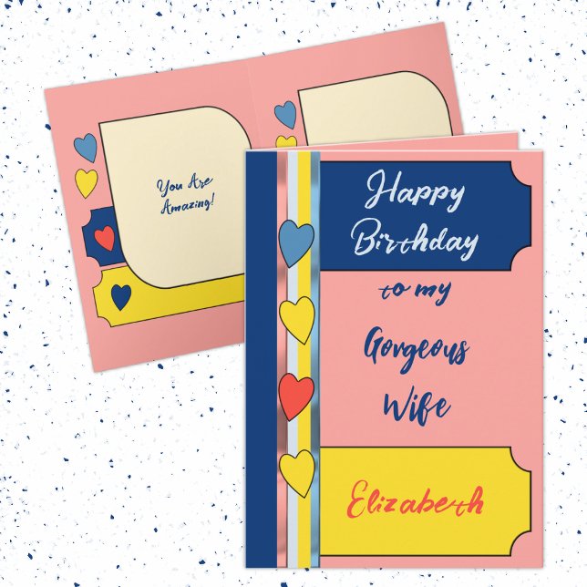 Tarjeta Magnífica esposa asombrosa cumpleaños azul de cora (Subido por el creador)