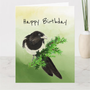 Tarjeta Magnífica persona Magpie Bird Naturaleza cumpleaño