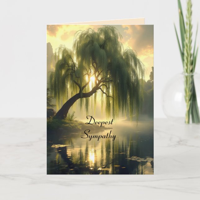 Tarjeta Magnificent weeping willow by a pond, sympathy (Anverso)
