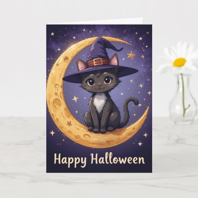 Tarjeta Magnífico Gorra de brujas de gato negro de Hallowe (Planta pequeña)