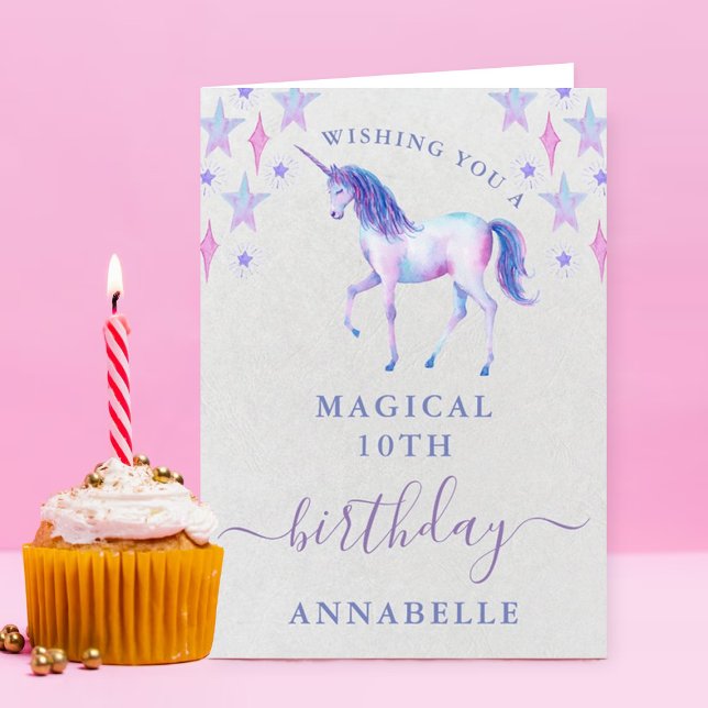 Tarjeta Magníficos Chicas unicornios cualquier cumpleaños  (Subido por el creador)