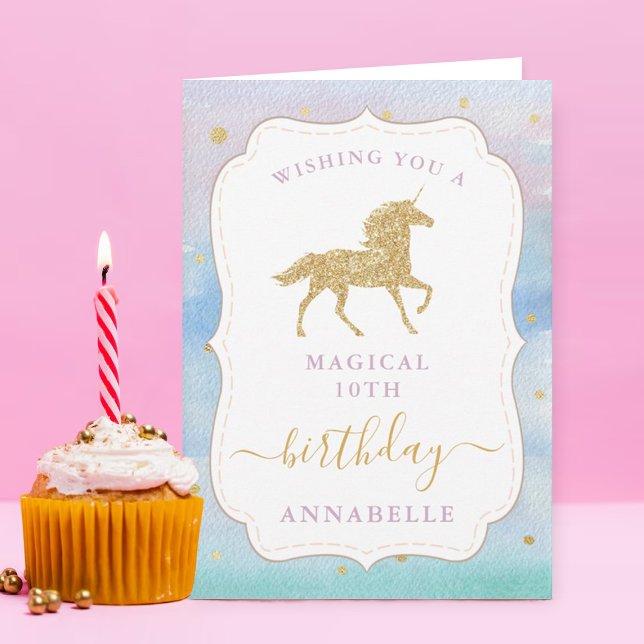 Tarjeta Magníficos Chicas unicornios cualquier cumpleaños  (Subido por el creador)