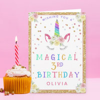 Magníficos Chicas unicornios cualquier cumpleaños 