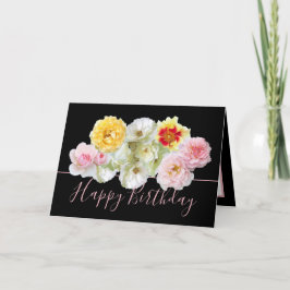 Tarjeta Magníficos Rosas multicolores Floral Bouquet Cumpl