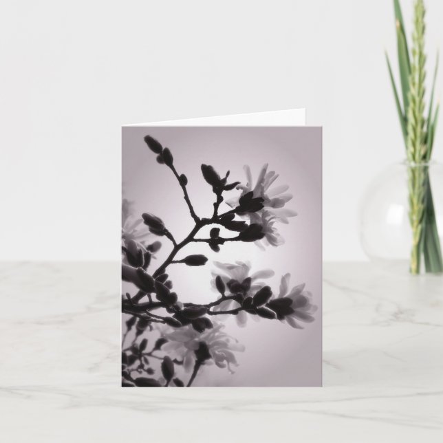 Tarjeta Magnolia inspirada asiática (Anverso)