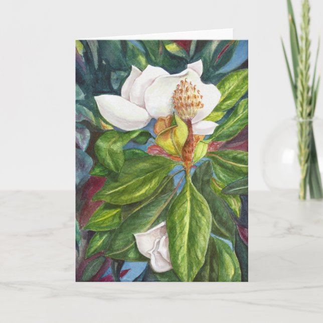 Tarjeta "Magnolia Leaves." Greeting Card (Anverso)