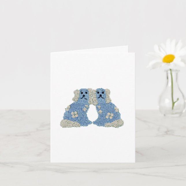 Tarjeta Magnolia Staffordshire Dogs ginger jars saludo (Planta pequeña)