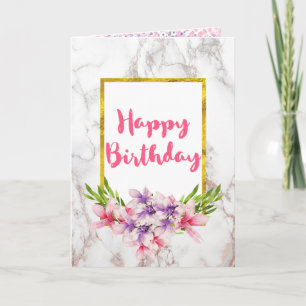 Tarjeta Magnolias acuarelas, Nacimiento de Diseño de Mármo