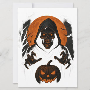 Tarjeta Mago de Halloween asustado - Cráneo capullo capull