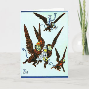 Tarjeta Mago de monos Oz Winged volando monos