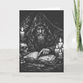 Tarjeta Mago estudiando el grimorio — por BurnsInHell