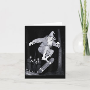 Tarjeta Mago Skateboarding Funny Meme Skater Halloween G