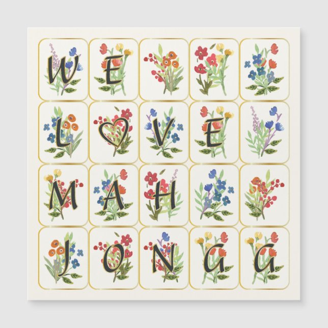 Tarjeta Mah Jongg Love Magnet (Anverso)