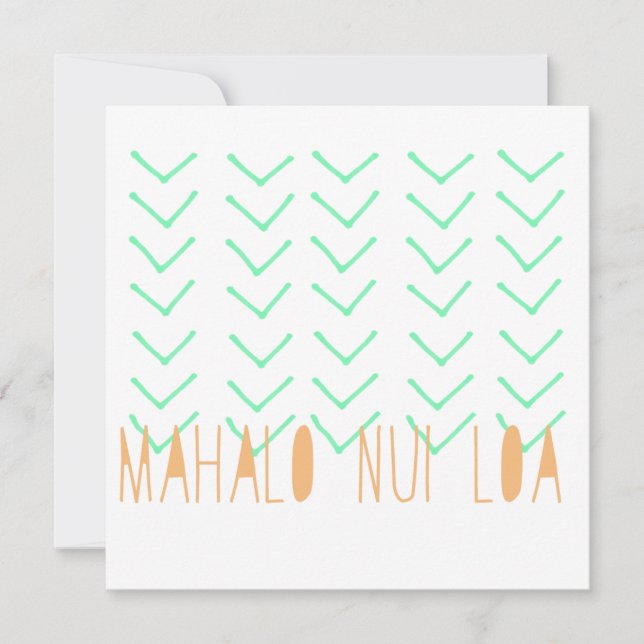Tarjeta Mahalo Nui Loa (Anverso)