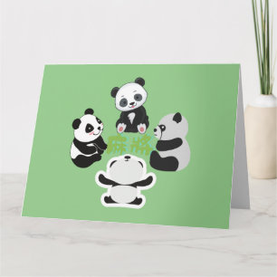 Tarjeta Mahjong Panda Cute Funny