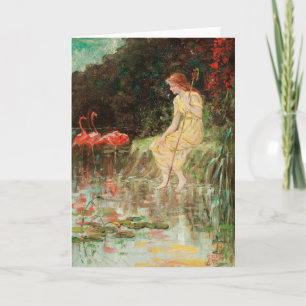 Tarjeta Maiden con flamencos   Iglesia de los Estudiantes 