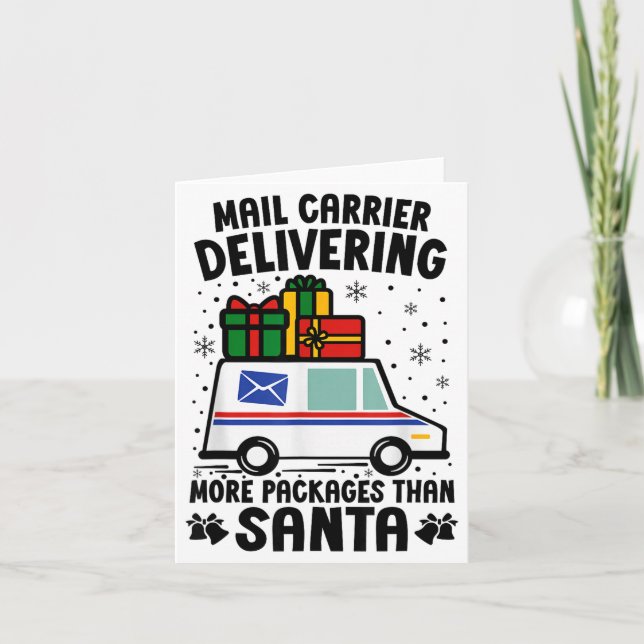 Tarjeta Mail Carrier Delivering More Packages Than Santa C (Anverso)