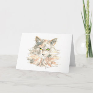 Tarjeta Maine Coon Cat Watercolor ard