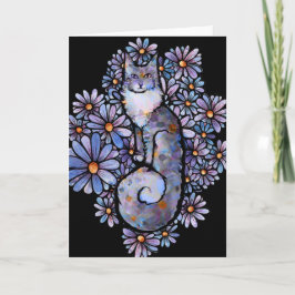 Tarjeta Maine Coon Diluir Calico Cat Purple