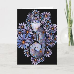 Tarjeta Maine Coon Diluir Calico Cat Purple