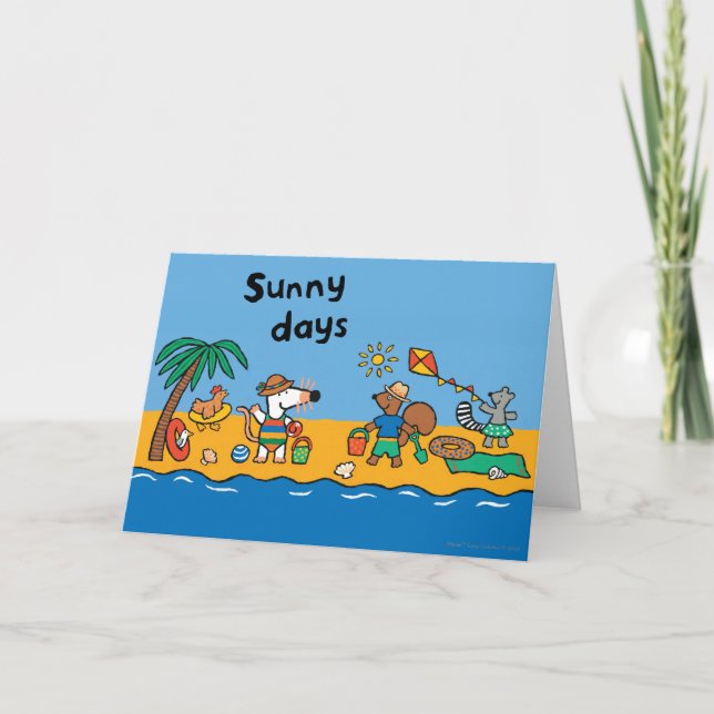 Tarjeta Maisy y sus amigos en la playa (Anverso)