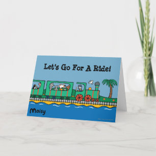 Tarjeta Maisy y sus amigos viajan en tren verde