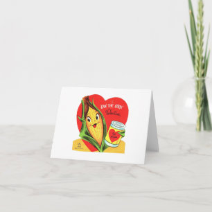 Tarjeta Maíz vintage en el Cob Valentine