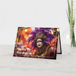 Tarjeta 💚 💜 💛 Majestad Púrpura: Elegancia del Mardi Gra