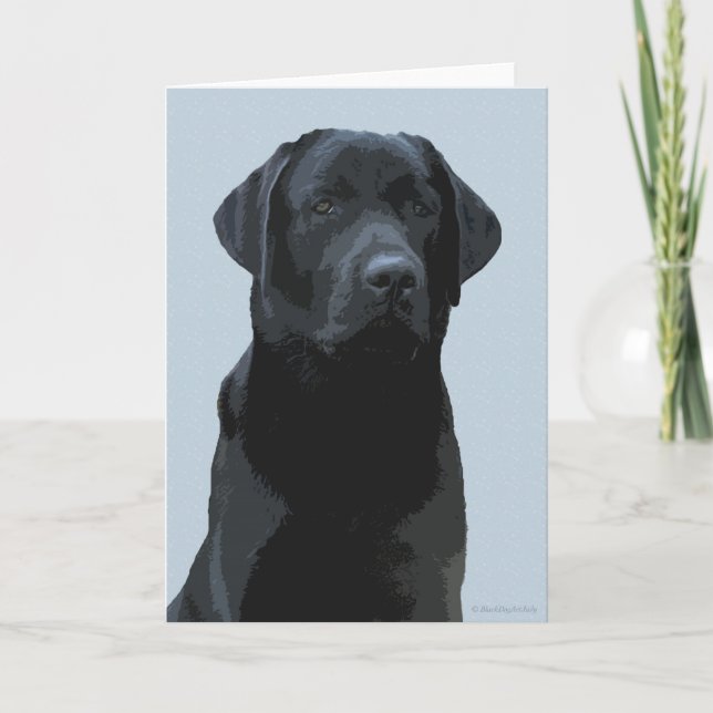 Tarjeta Majestic - Arte de Perro Negro - Labrador Negro (Anverso)