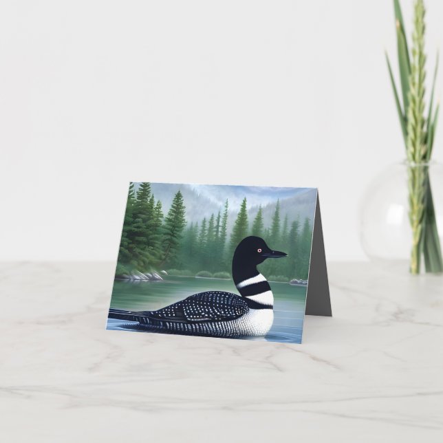 Tarjeta Majestic Northern Wilderness Loon (Anverso)