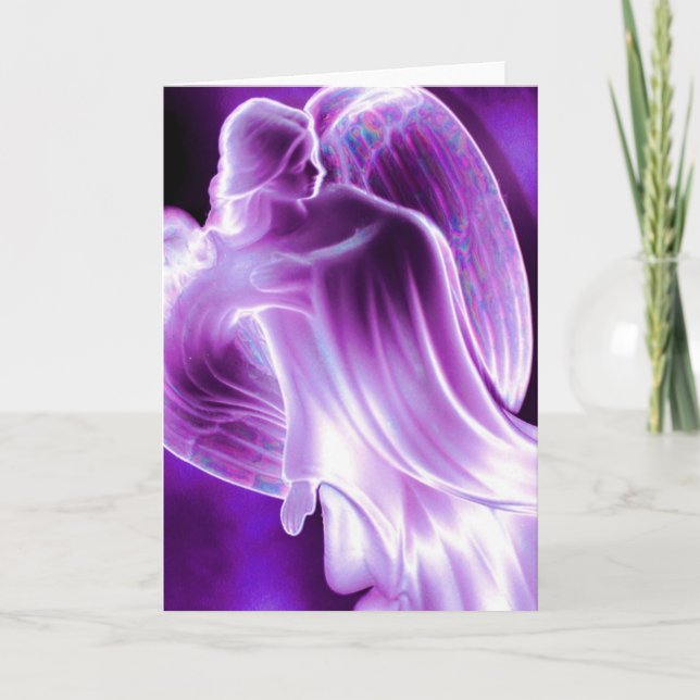 Tarjeta Majestic Purple Angel Greet Card (Anverso)
