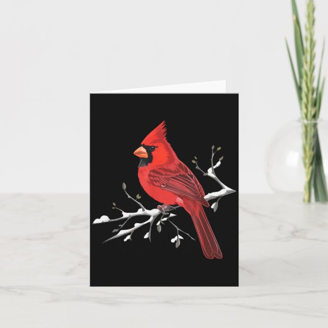 Tarjeta Majestic Red Cardinal Birdwatching Birdwatcher Bir (Anverso)