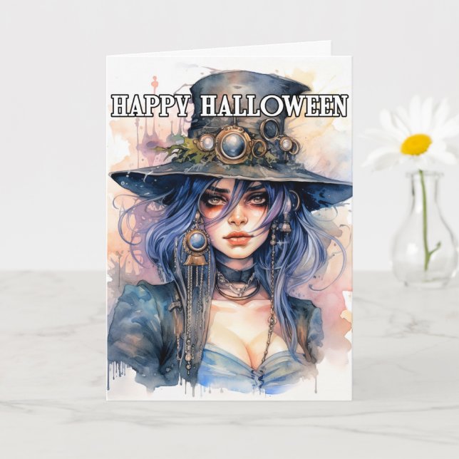 Tarjeta Majestic Salem Witch | Feliz Halloween (Planta pequeña)