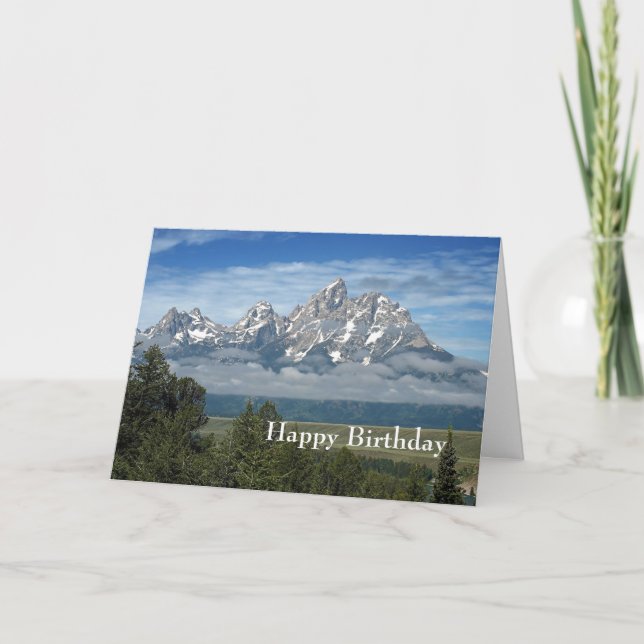 Tarjeta Majestic Teton Mountains Foto Cumpleaños (Anverso)