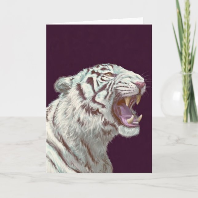 Tarjeta Majestic White Tiger – Greeting Card (Anverso)