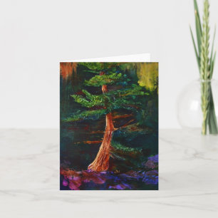 Tarjeta majestuosa del arte del árbol de pino