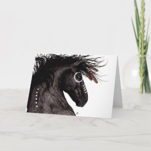 Tarjeta Majestuoso caballo frisón nativo americano de BiHr
