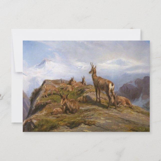 Tarjeta Majestuoso Chamois en las montañas (Rosa Bonheur) (Anverso)