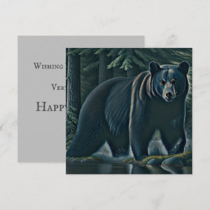 Tarjeta Majestuoso Oso Negro Del Bosque Del Norte