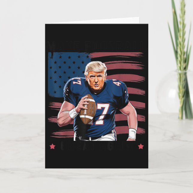 Tarjeta Make American Football Great Again Trump Usa Flag  (Anverso)