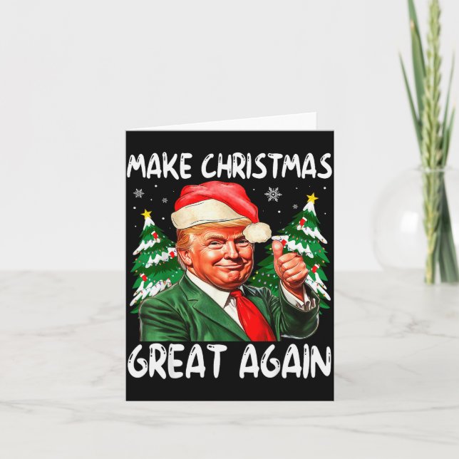 Tarjeta Make Christmas Great Again Funny Santa Trump 2025  (Anverso)