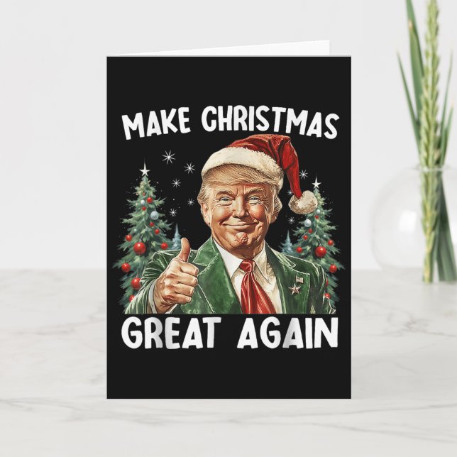 Tarjeta Make Christmas Great Again Funny Santa Trump 2025  (Anverso)
