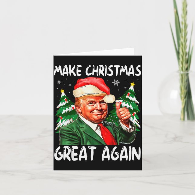 Tarjeta Make Christmas Great Again Funny Santa Trump 2025  (Anverso)