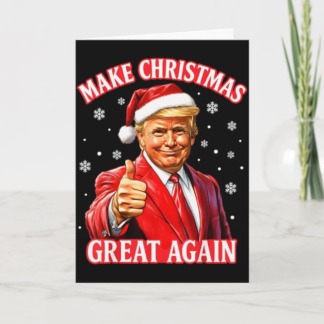 Tarjeta Make Christmas Great Again Xmas Funny Santa Trump  (Anverso)
