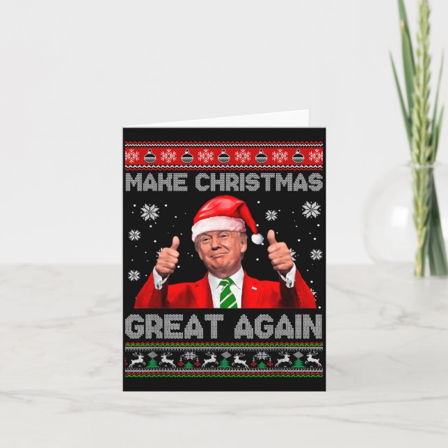 Tarjeta Make Christmas Great Again Xmas Funny Trump Pajama (Anverso)